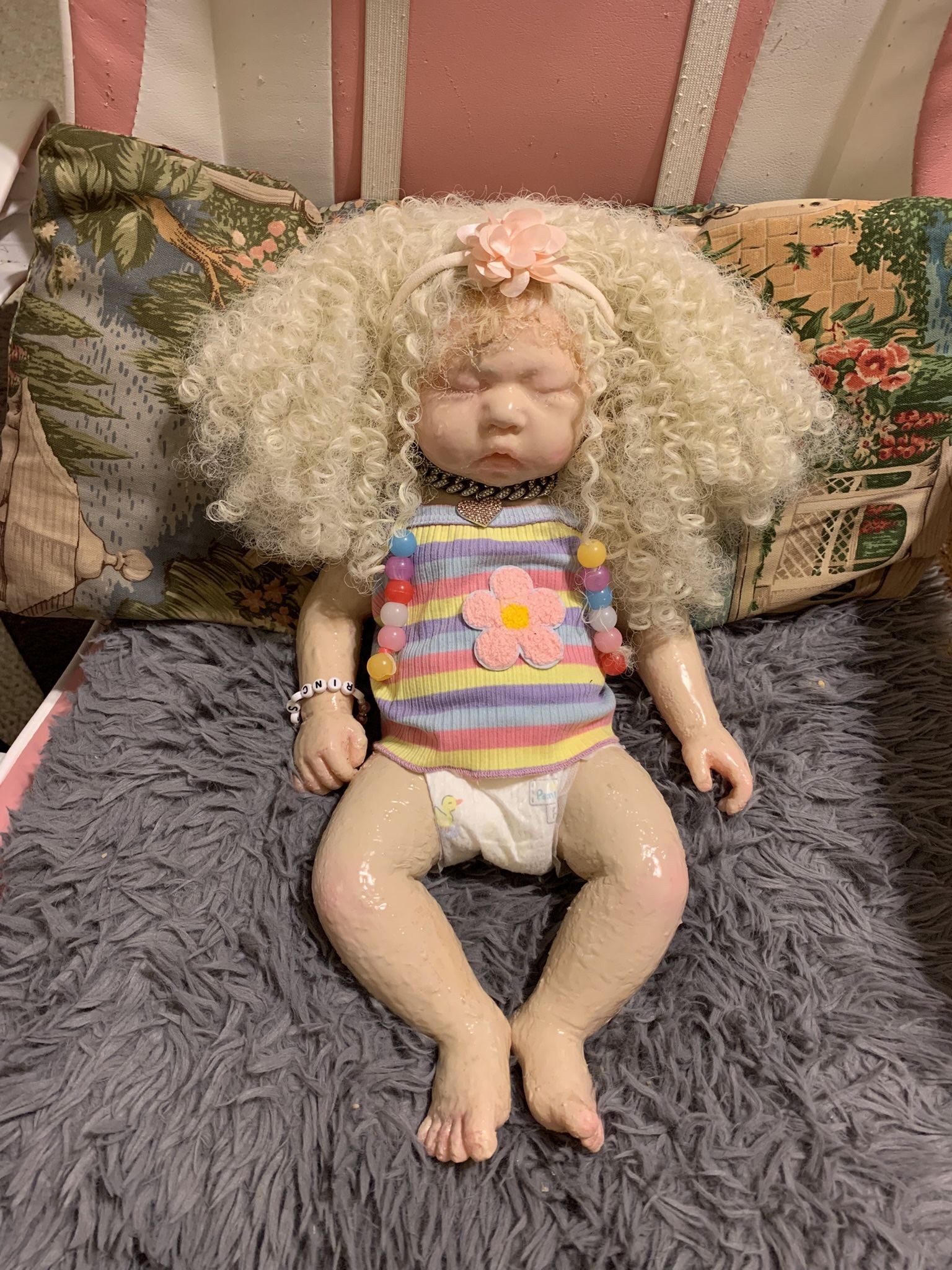 Full Body Silicone Reborn Doll – Albino Baby, Realistic, Lifelike Newborn
