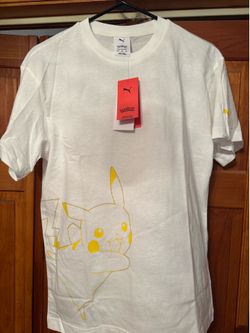 NWT PUMA x Pokémon Pikachu Relaxed Graphic Tee White Men's Size Large Short Sleeve