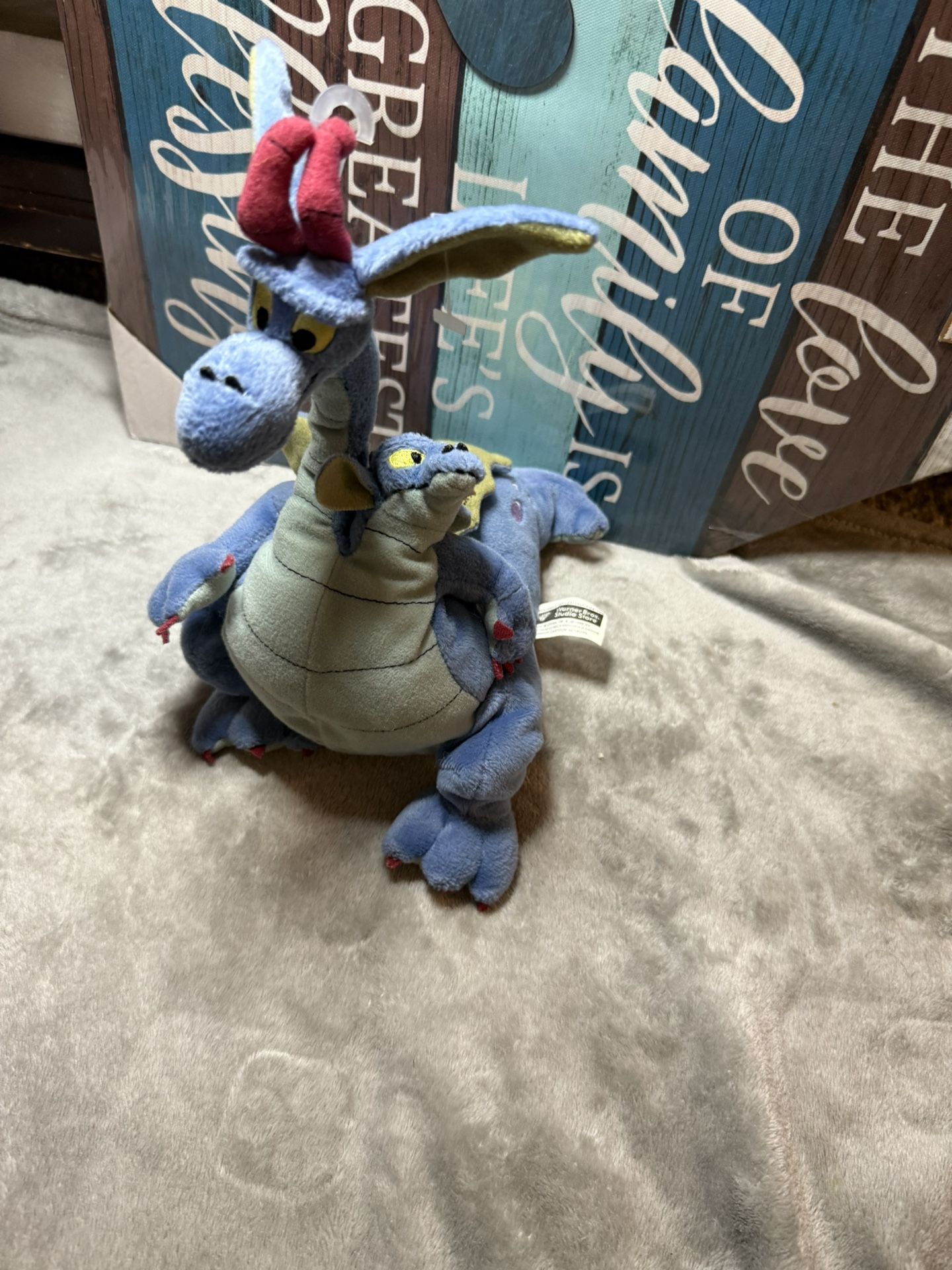 Quest For Camelot Devon & Cornwall Dragon Plush 10" Toy Hasbro Warner Bros