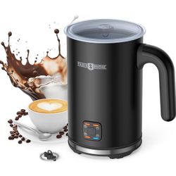 PARIS RHÔNE Milk Frother - 4-in-1 Electric Milk Frother and Steamer for Coffee, Hot/Cold Foam, 10.1oz/300ml Capacity, Non-Stick Interior Milk Warmer f