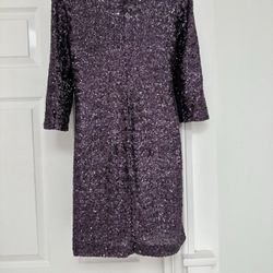 Nicole Miller Purple Sequin Dress Sze 8