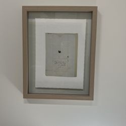 Glass And Wood Framed Art Piece