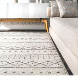 ✨️ R10#14  nuLOOM Sienna Striped Tribal Beige 8 ft. x 10 ft. Area Rug 📍MA1