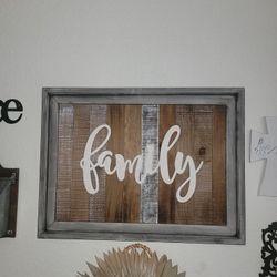 Wood Family Sign Farmhouse Rustic Decor 
