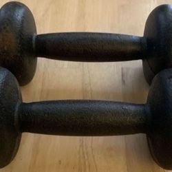 Vintage Cast Iron 5lb Dumbells