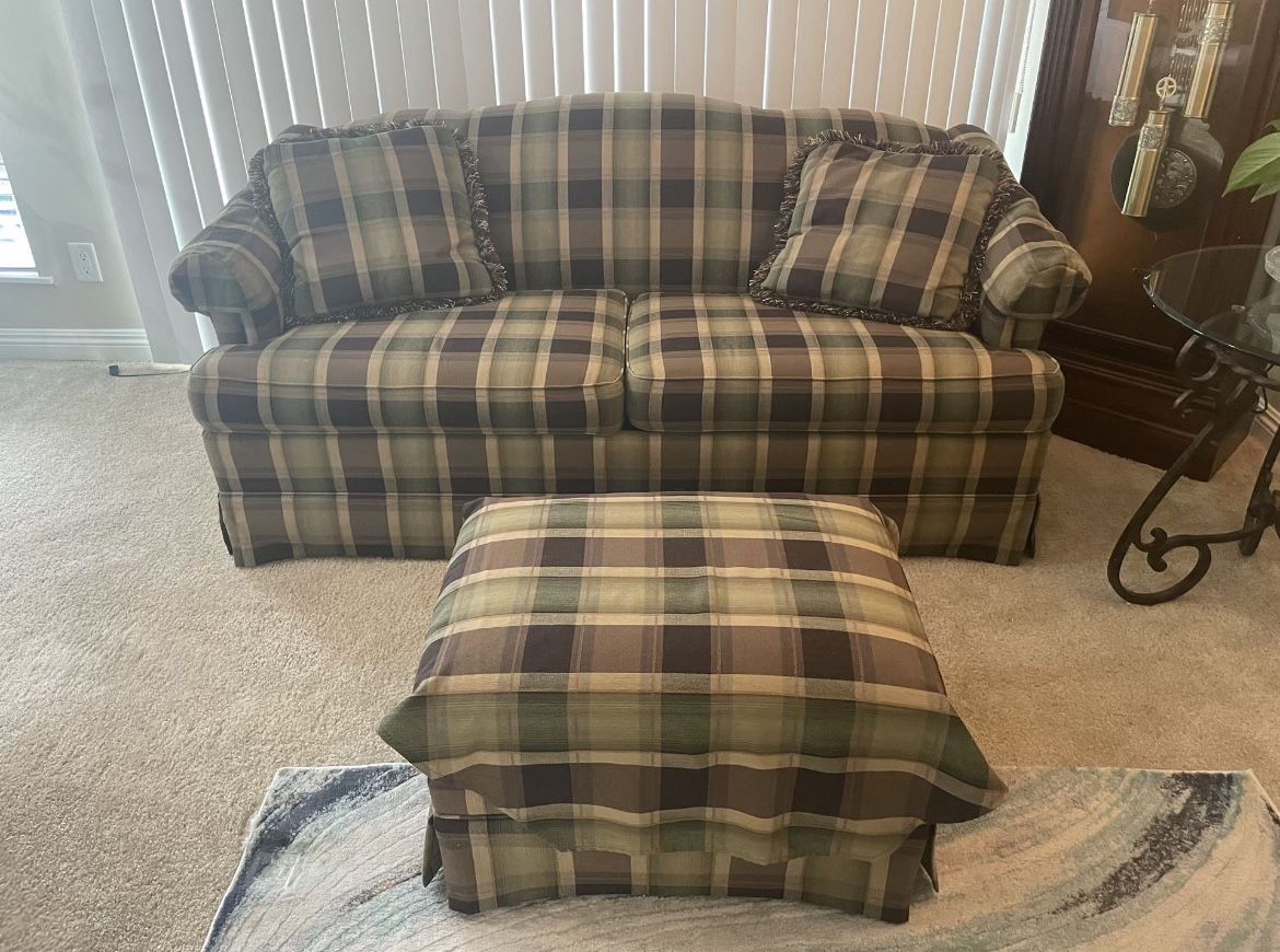 Sofa Bed/Couch Plus Ottoman 