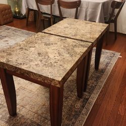 
 “Set of 2 Marble-Top End Tables – Great Condition