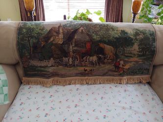 Tapestry with farm scene
