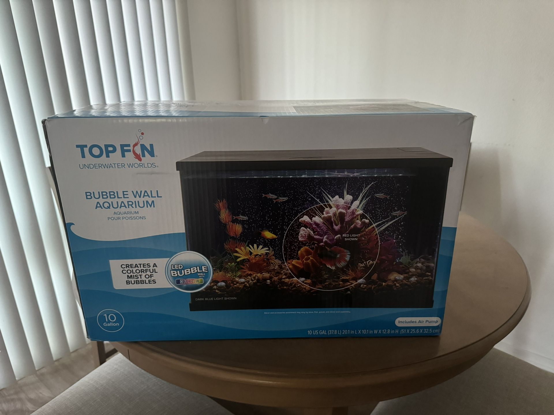 Top Fin Bubble Wall Aquarium 10 Gal BRAND NEW