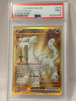 2023 Pokemon Paldea Evolved Chien-Pao ex 274/193 Gold Hyper Rare PSA 9 MINT