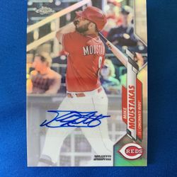 Mike Moustakas 2020 Topps Chrome Refractor Certified Autograph Baseball Card