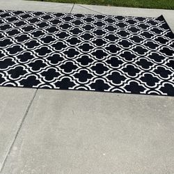 Large Black and White Indoor Area Rug. PENDING PiCK UP