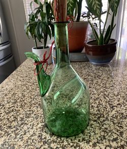 Vintage Glass Decanter With Glass Chamber