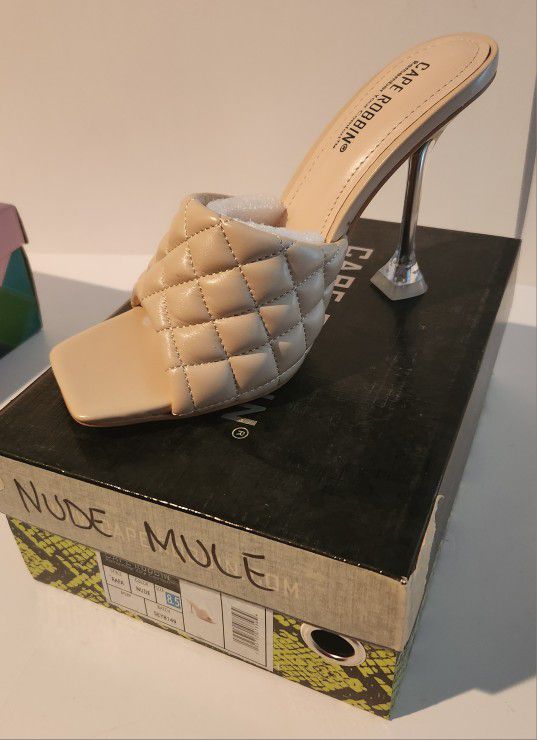 Women's Nude Mule Shoe Size 8 1/2 Please Don't Waste My Time 