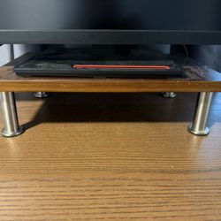 Wood Monitor Stand / Monitor Riser – Sturdy Desk Organizer