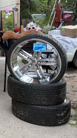Kraze Chrome Wheels and Tires Set - $200