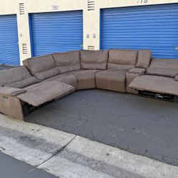 Fabric Power Reclining Sectional w/ Power Headrests – Lightly Used