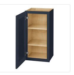 Hampton Bay Avondale 15 in. W x 12 in. D x 30 in. H Ready to Assemble Plywood Shaker Wall Kitchen Cabinet in Ink Blue