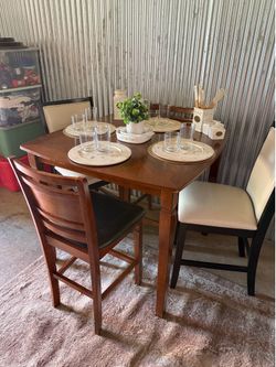 Pub style dining kitchen table and 4 chairs