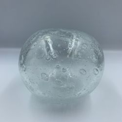 Stunning Mexican Mouth Blown Clear Glass Orb “Rain Dew Drop”