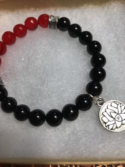 Ruby and onyx bracelet