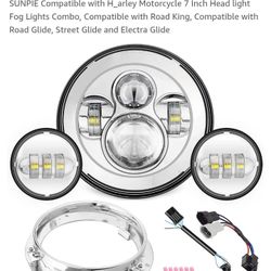 HARLEY DAVIDSON MOTORCYCLE LED HEADLIGHT FOG LIGHT UPGRADE/SET $60