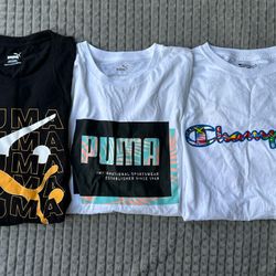3 Mens XL Pre Owned Puma and Champion Short Sleeve T shirts. 3 Short Sleeve Tshirts 1 price
