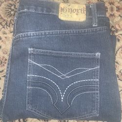 96 North Jeans  Men’s 34x30  Blue Denim Boot Cut  100% Denim Dark Wash Y2K