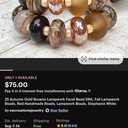 Handmade blown glass beads huge lot pandora style