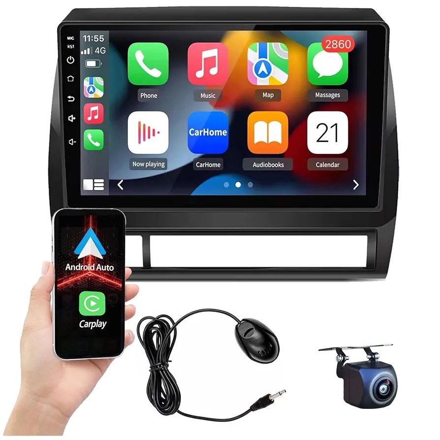 Car Radio for Toyota Tacoma 2005-2015 with Wireless carplay & Android auto, 9 inch IPS Touch Screen Car Stereo Android 14.0 with Backup Camera Bluetoo