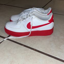 Size 5.5  White And Red Air Forces $55 Obo No Box