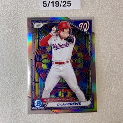 Dylan Crews Etched in Glass Case Hit SSP 2024 Bowman Chrome