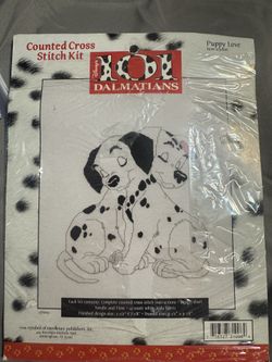 VINTAGE * Brand New* Disney 101 Dalmatians PUPPY LOVE Cross Stitch Kit