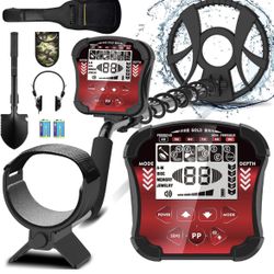 High Accuracy Professional Gold Detector with LCD Display, 5 Modes, Advanced DSP Chip, 10" Waterproof Coil, Adjustable Metals Detectors