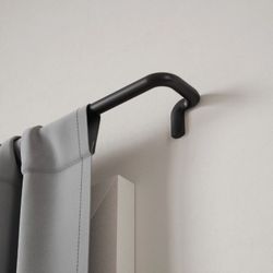 Twilight 3/4" Adjustable Wrap Around Blackout Curtain Rod, Brackets, 30 to 84", Matte Black