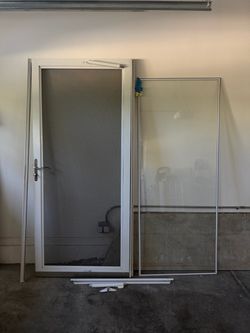 Aluminum Screen Door with Glass Panel “Larson”