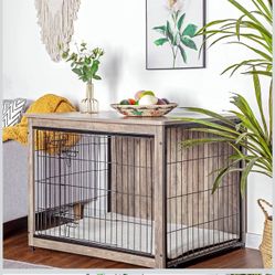 43in Wooden Dog Crate For House 