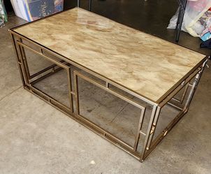 Gold and marble coffee table