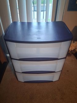 Blue 3 Drawer Storage Unit
