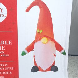 4FT Gnome Holiday Christmas Inflatable LED Light Up Outdoor Yard Indoor Decor