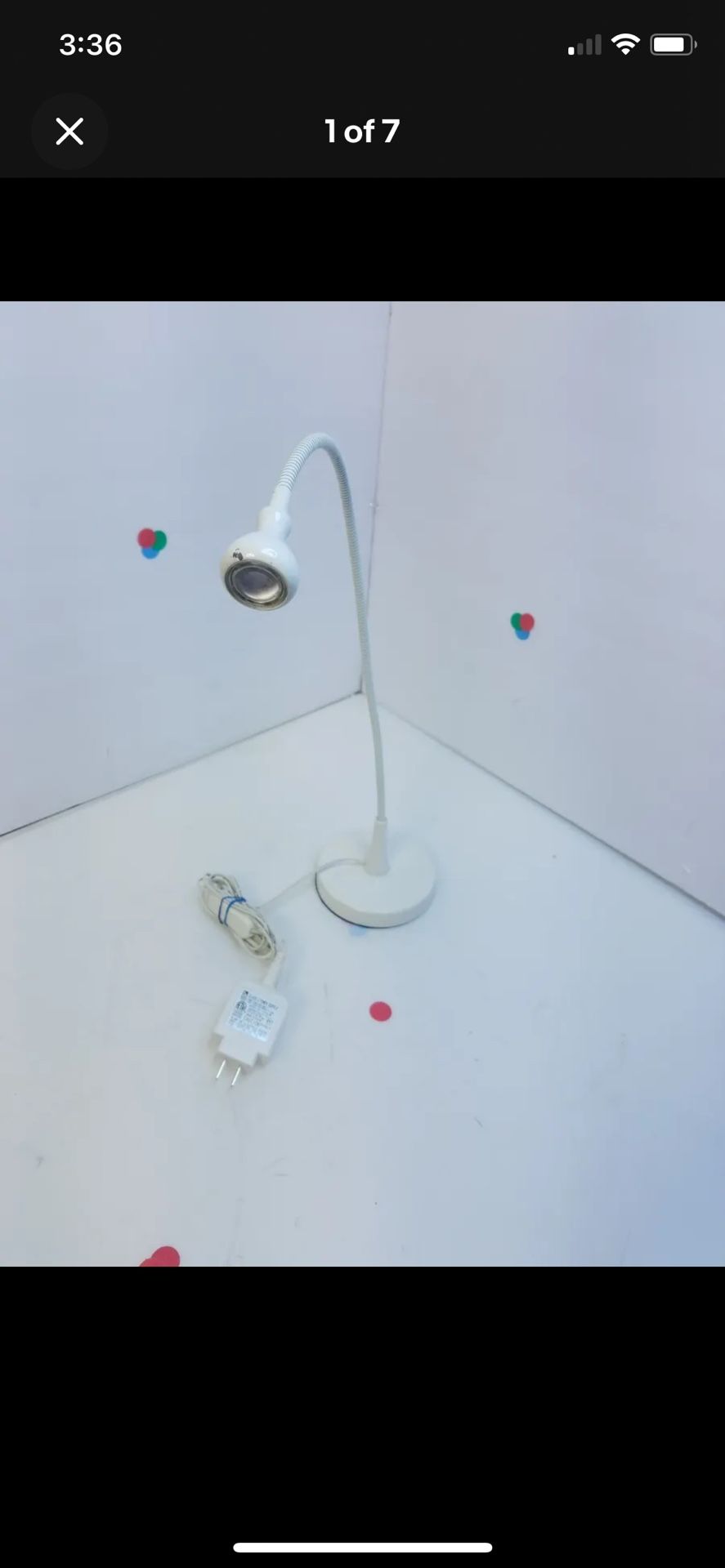 IKEA JANSJO White Goose Neck Flexible Articulating Led Desk Hobby Lamp Light