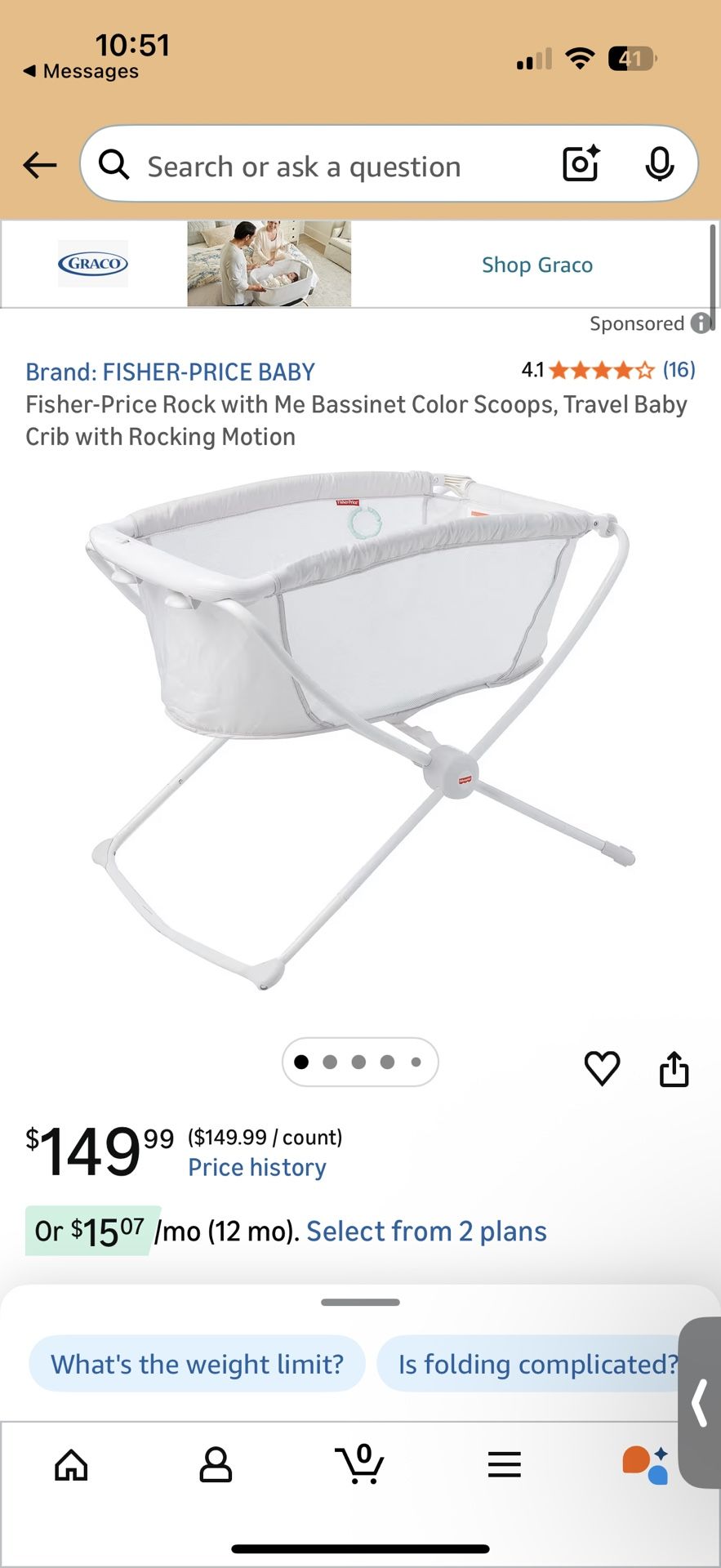 Rock with Me Baby Bassinet: Fisher-Price