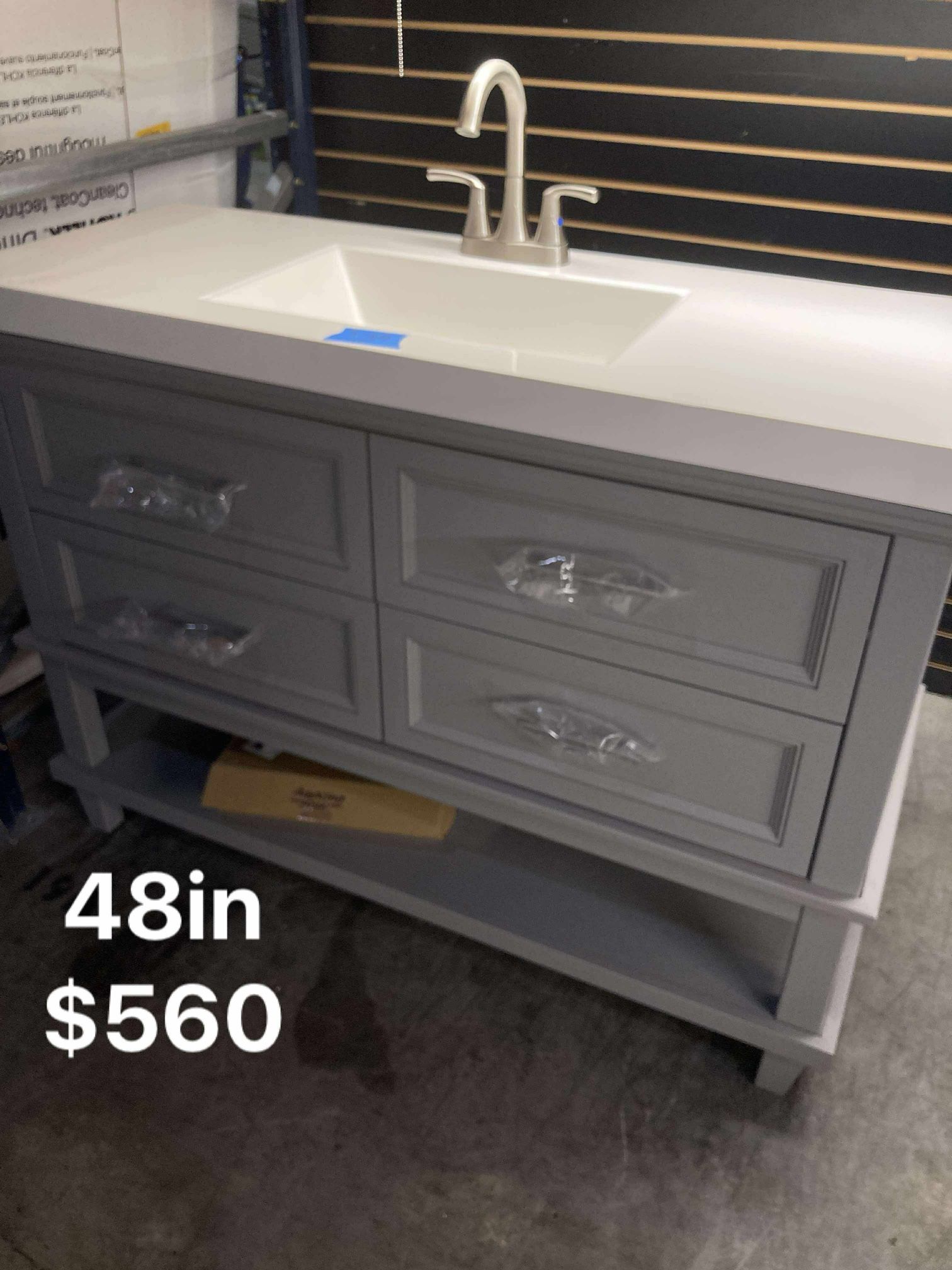 48in Bathroom Vanity With Top And Faucet