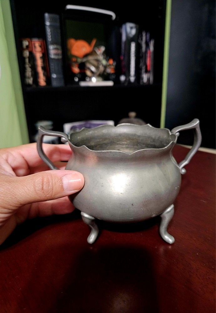 Antique INSICO Pewter Sugar Bowl