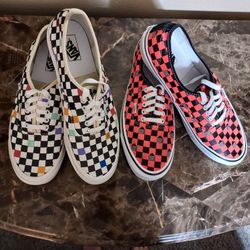 MEN'S VANS SIZE 13-TWO PAIRS DOVER STREET MARKET CHECKERBOARD & ANAHEIM FACTORY 