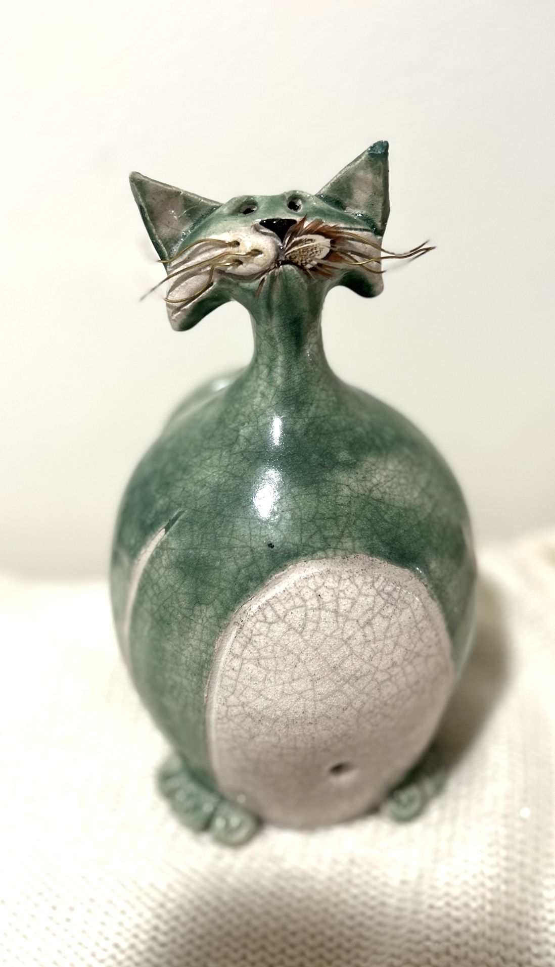 Mitchell Grafton Raku Pottery Signed Cat