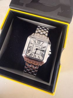 Invicta Square Roman Numeral Stainless Steel Watch