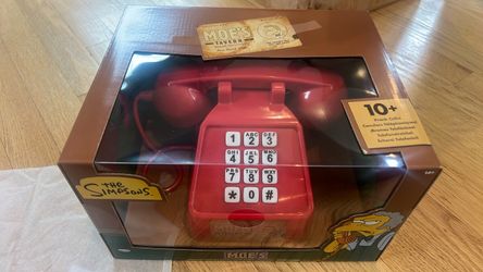 The Simpsons Moe’s Tavern Red Corded Push-Button Telephone in Box 10+Prank calls