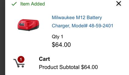 Milwaukee M12 battery charger