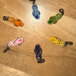 Vintage Sterling Silver Sandal Charms X6